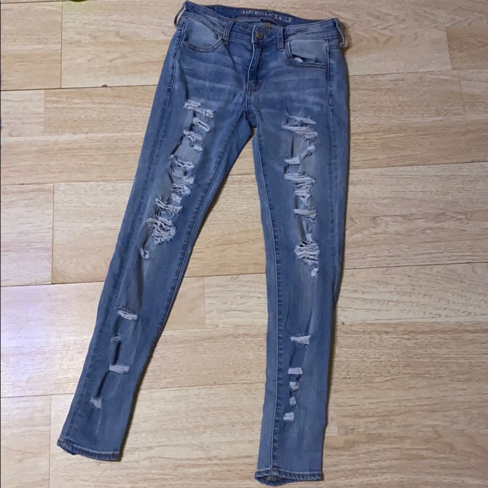 American Eagle destroyed denim jeans